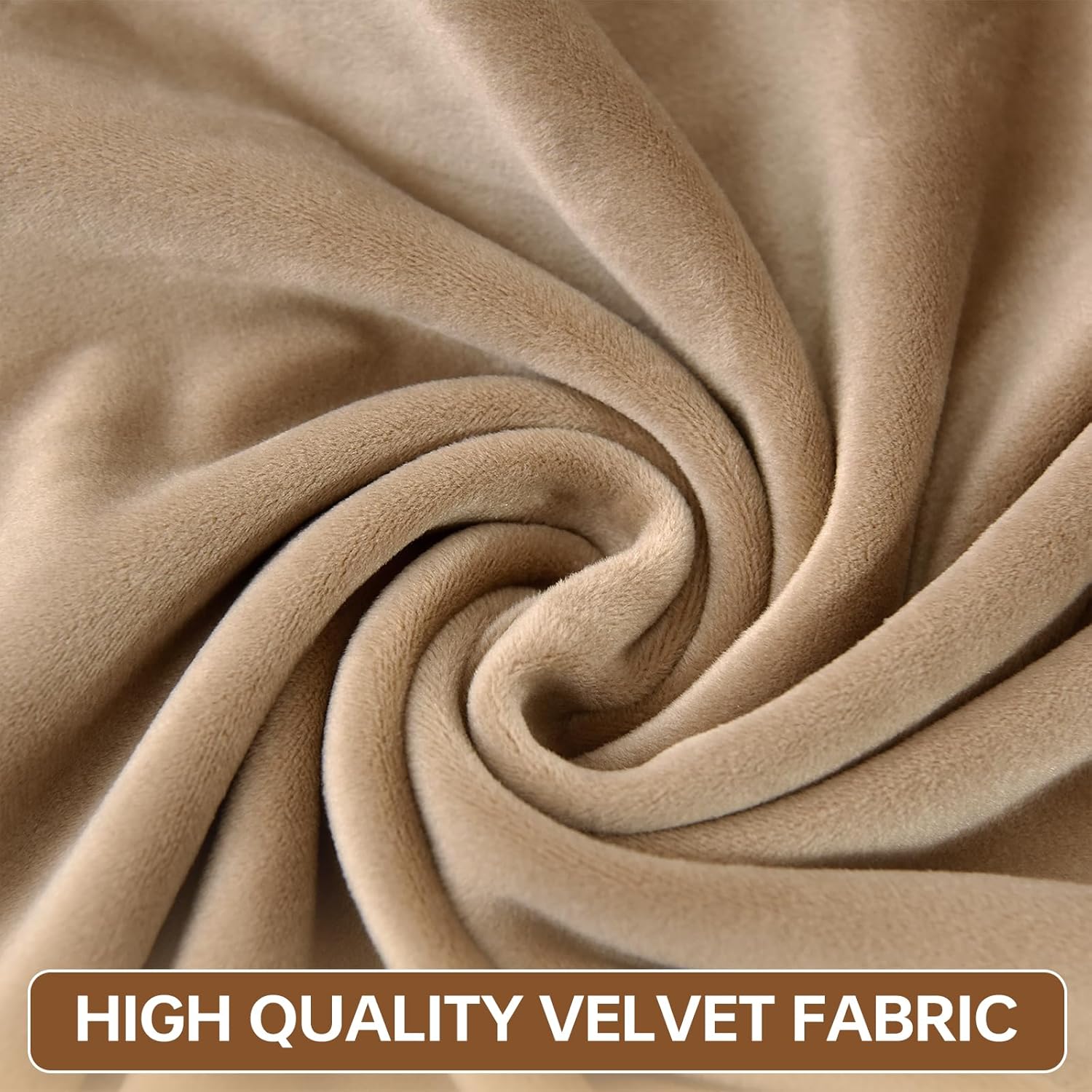 Deisy Dee 6 Pieces Sectional Washable Couch Cover - Velvet L Shape Sectional Sofa Slipcover for Both Left/Right Couch (Camel#3)