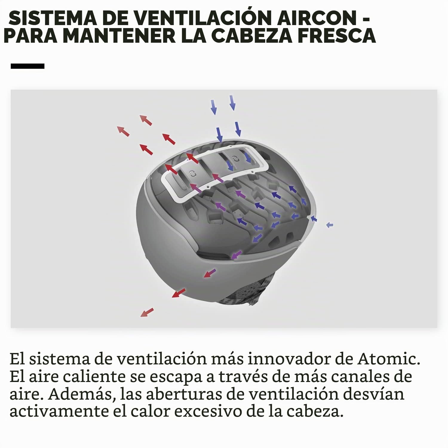 ATOMIC Revent - Casco de esquí unisex para adultos - Ajuste individual para un ajuste preciso - Protección superior contra impactos - Innovador sistema de ventilación