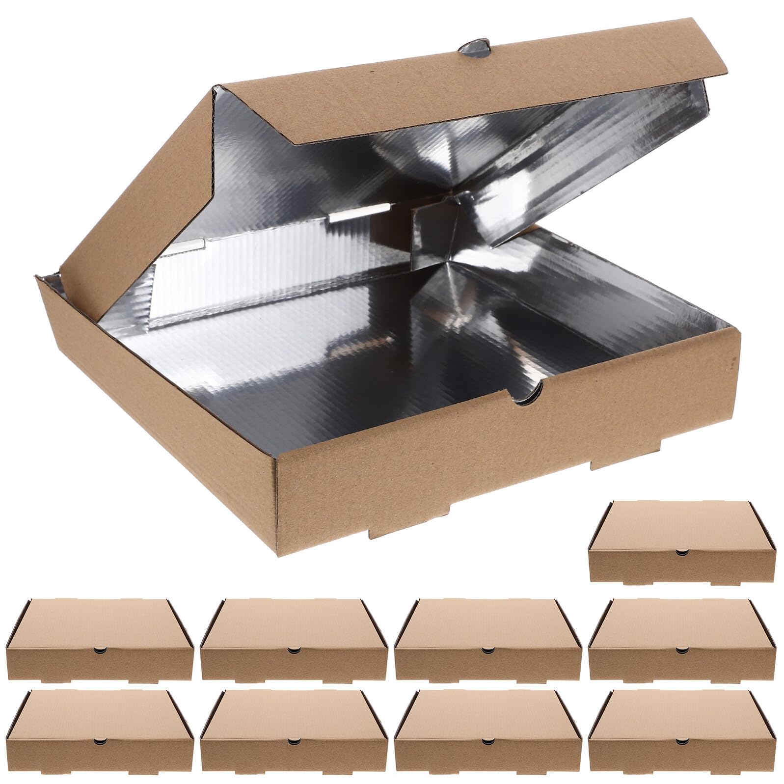 Gadpiparty 10 pezzi Scatole Pizza Ondulate per Asporto Sicure Alimentari Contenitori Resistenti per Piccole Attività e Feste