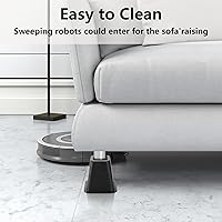 Vista 7 de Paquete de 6 elevadores grandes para muebles de cama, de 6 pulgadas, resistentes para sofá, silla, gabinete, escritorio, plástico ABS alto