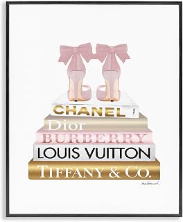 Glam Heels Bookstack Fashion, 24 x 30 Inch Framed Giclée Print