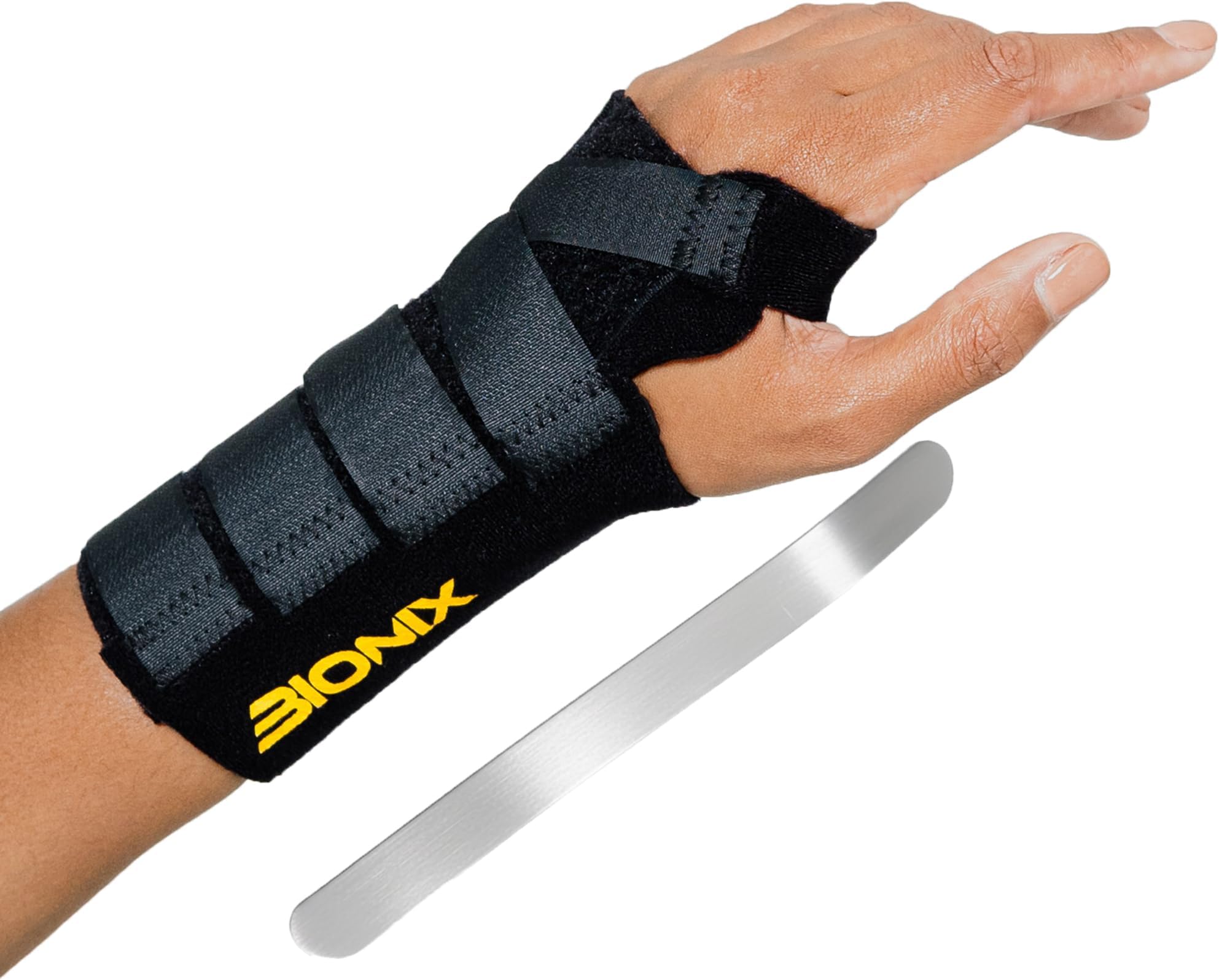 Bionix Wrist Supports Brace with Splint - Carpal Tunnel Wrist Splint for Left or Right Hand, Wrist Brace for Arthritis, Gym Splint Wrist Support brace & Hand Support for Daily Use(Black, Left, Medium)