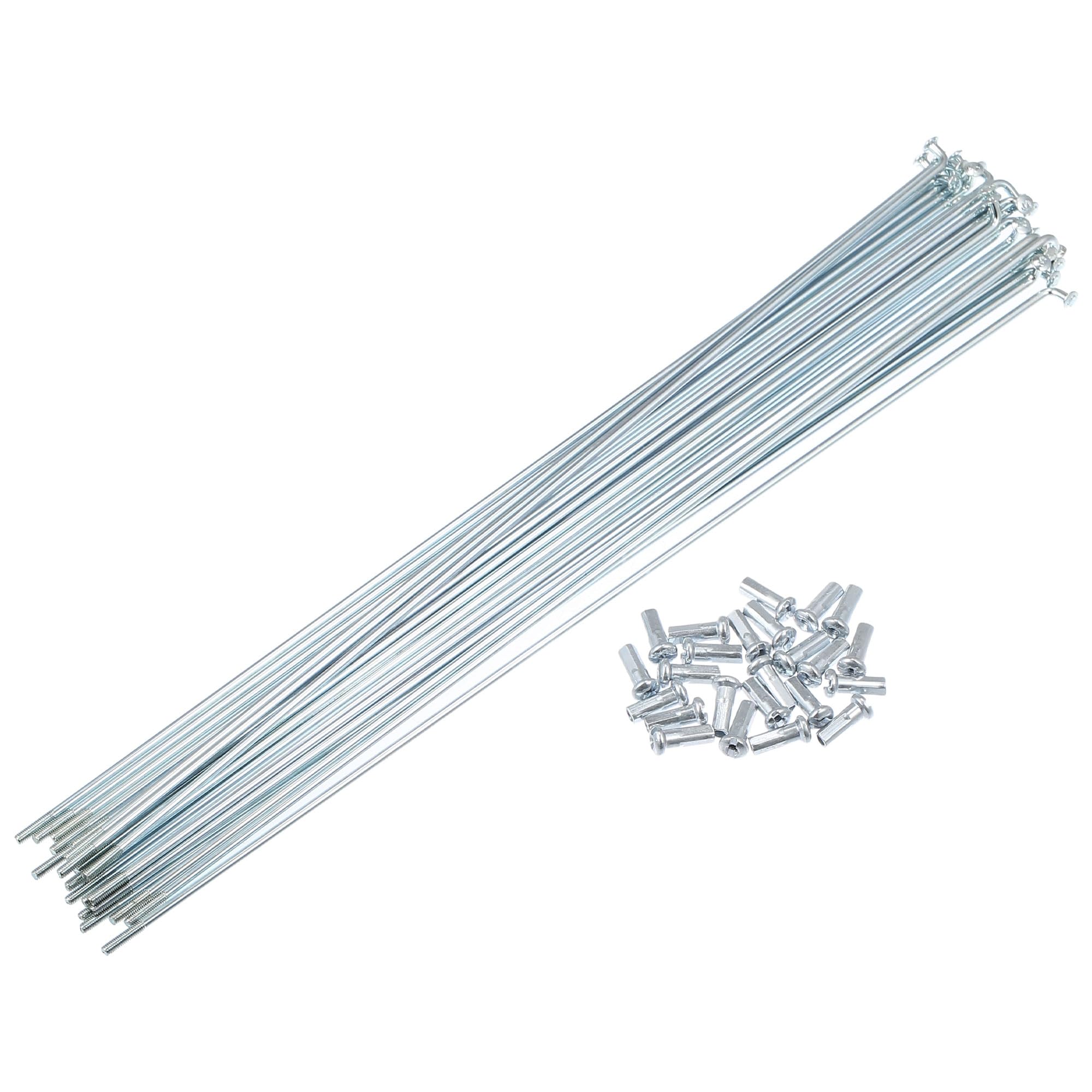 X AUTOHAUX 24pcs 13G J Bend Bike Galvanized Spokes 10.71" Spokes with Nipples