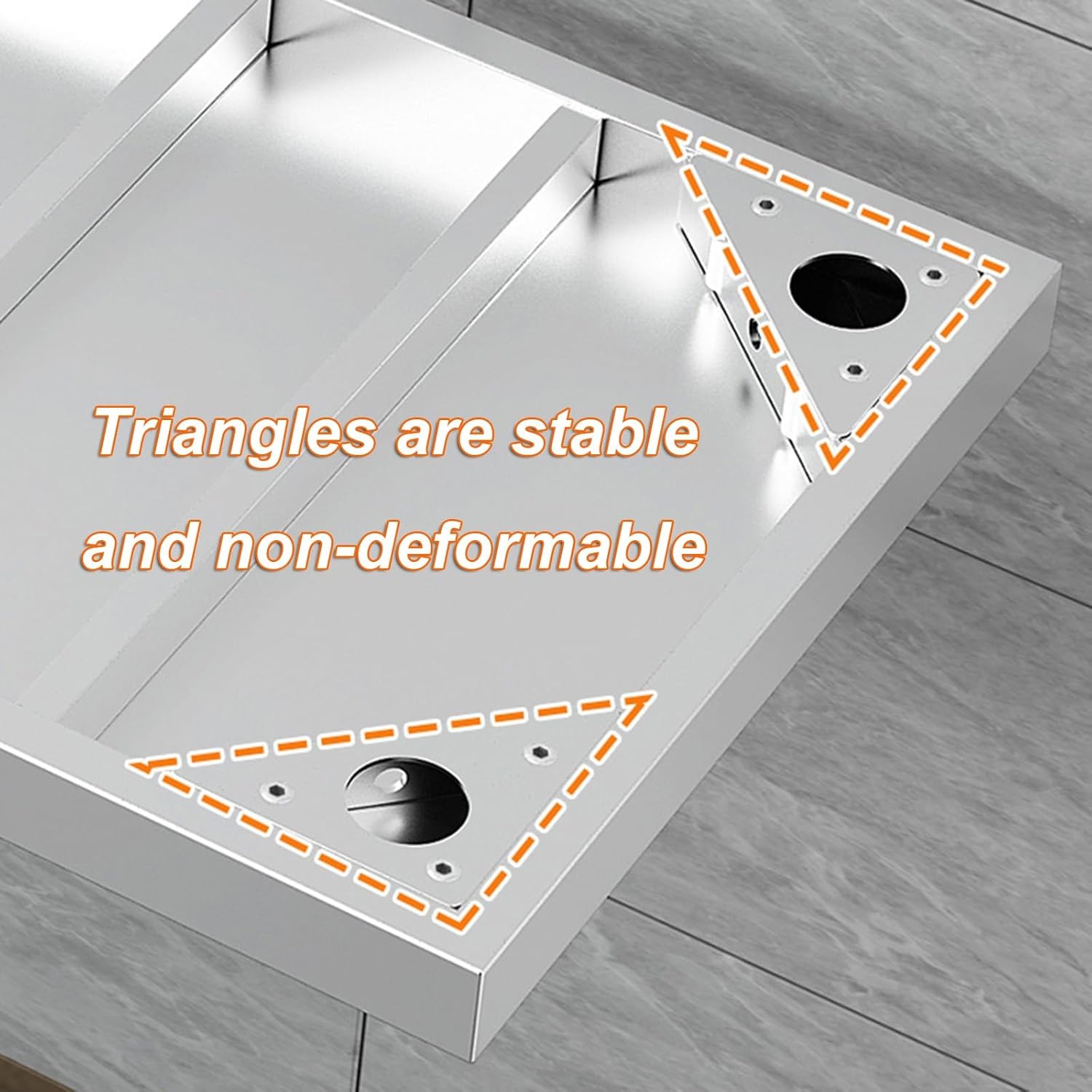 Thickened Stainless Steel Workbench Chopping Table Kitchen Restaurant Double Preparation Table Open Storage Rack with Adjustable Feet Widely Use(50x50x60cm)