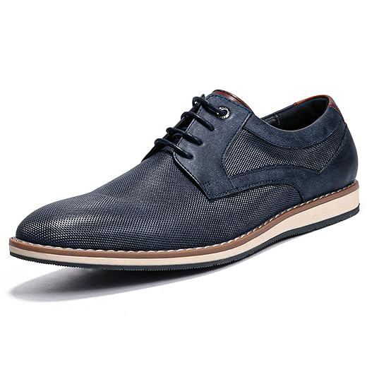 Mofri Sapato social masculino casual para homens, cadarço Oxford, tênis de negócios, formal, conforto Derby