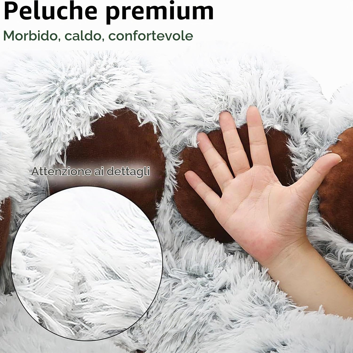 Lettino per Animali Domestici Letto Ortopedico per Gatti e Cani Cuccia Cane Interno Morbida e calda Adorabile cuccia per cani a forma di zampa d'orso di piccola e media (Grigio chiaro, 65cm)