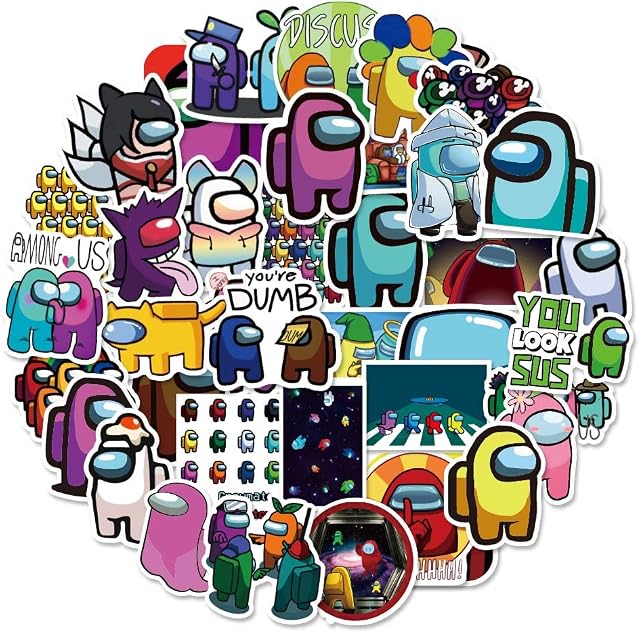 100Pcs Laptop Stickers of Among Us, Fashion Game Merchandise Decals for Fans Kids Teens Adults Boys Girls, Waterproof Vinyl Sticker Pack for Bumper Car Bike Motorcycle Water Bottle