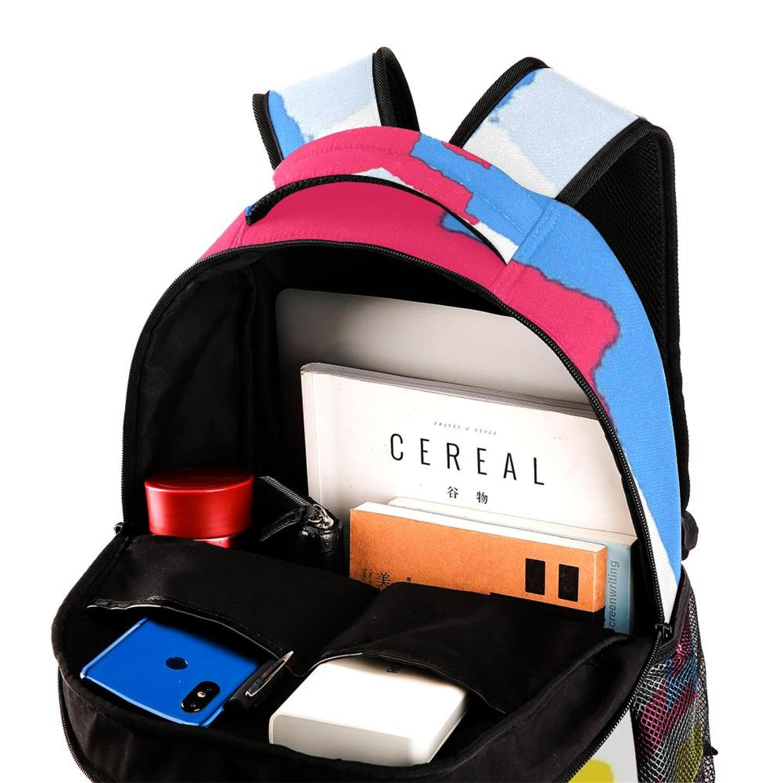 Zaino scolastico per uomini e donne, con impronte e scritta "Love", borsa per computer portatile, leggera, zaino casual per libri