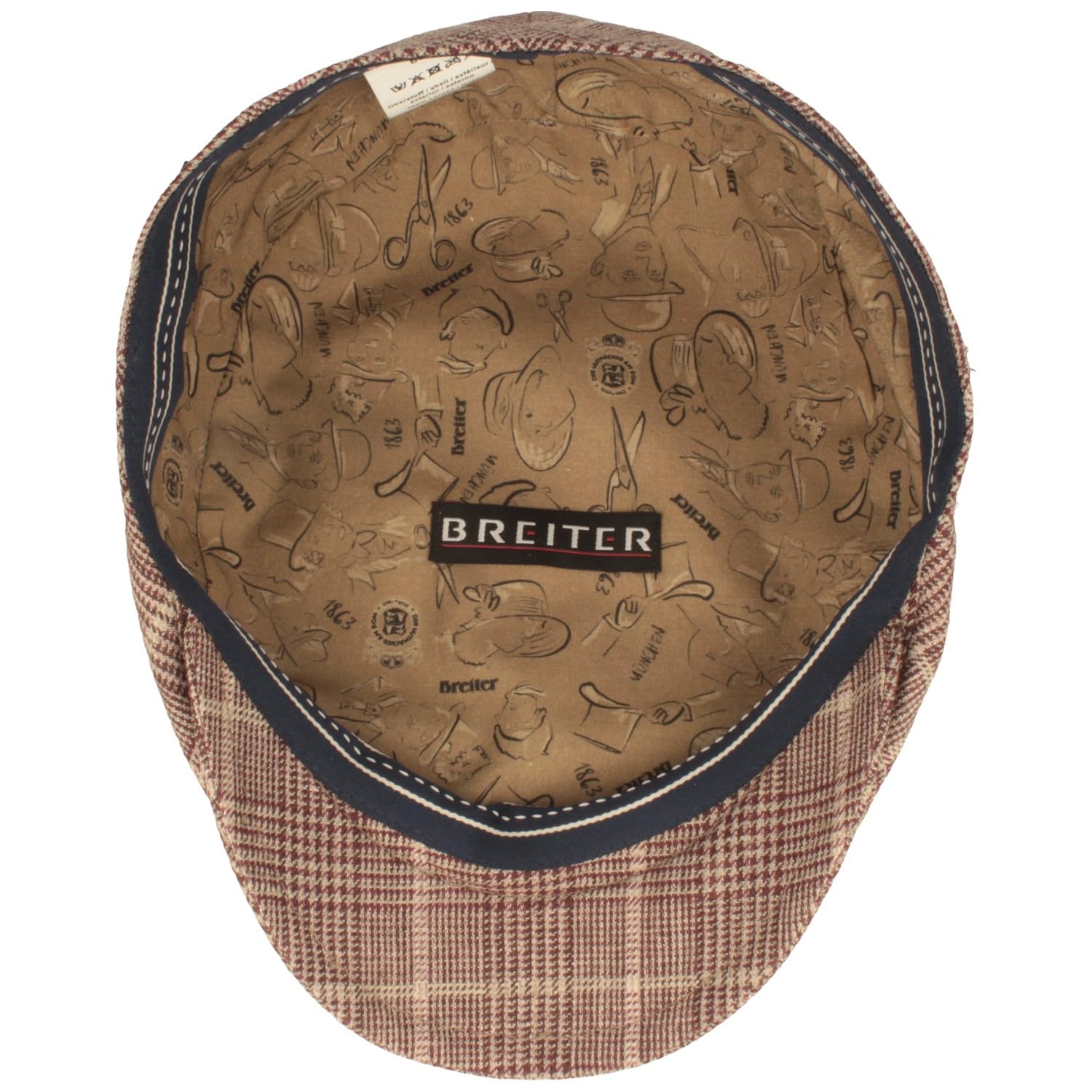Breiter Herren Schiebermütze Flatcap Schirmmütze 100% Leinen Futter aus Baumwolle Mütze Leicht & Bequem Newsboy Cap