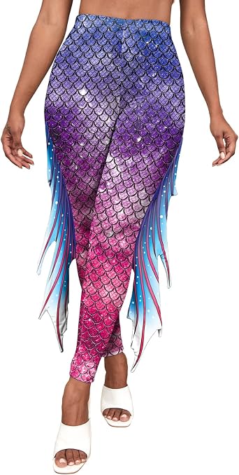 GRAJTCIN Womens Yoga Mermaid Leggings 