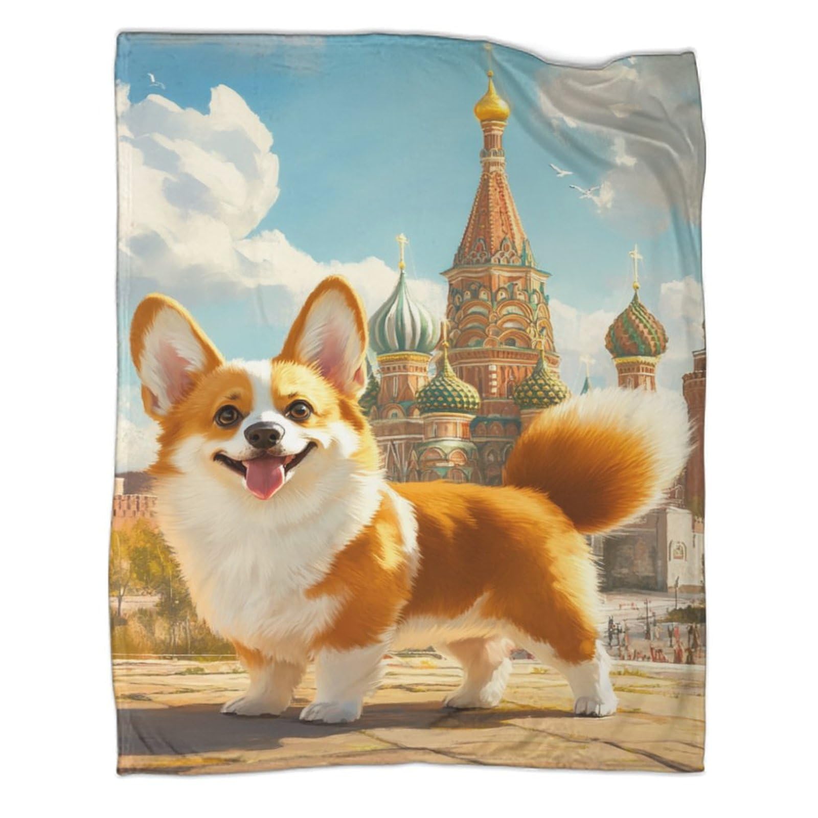 Couverture de voyage Corgi, plaid moelleux pour vos soirées cocooning au salon