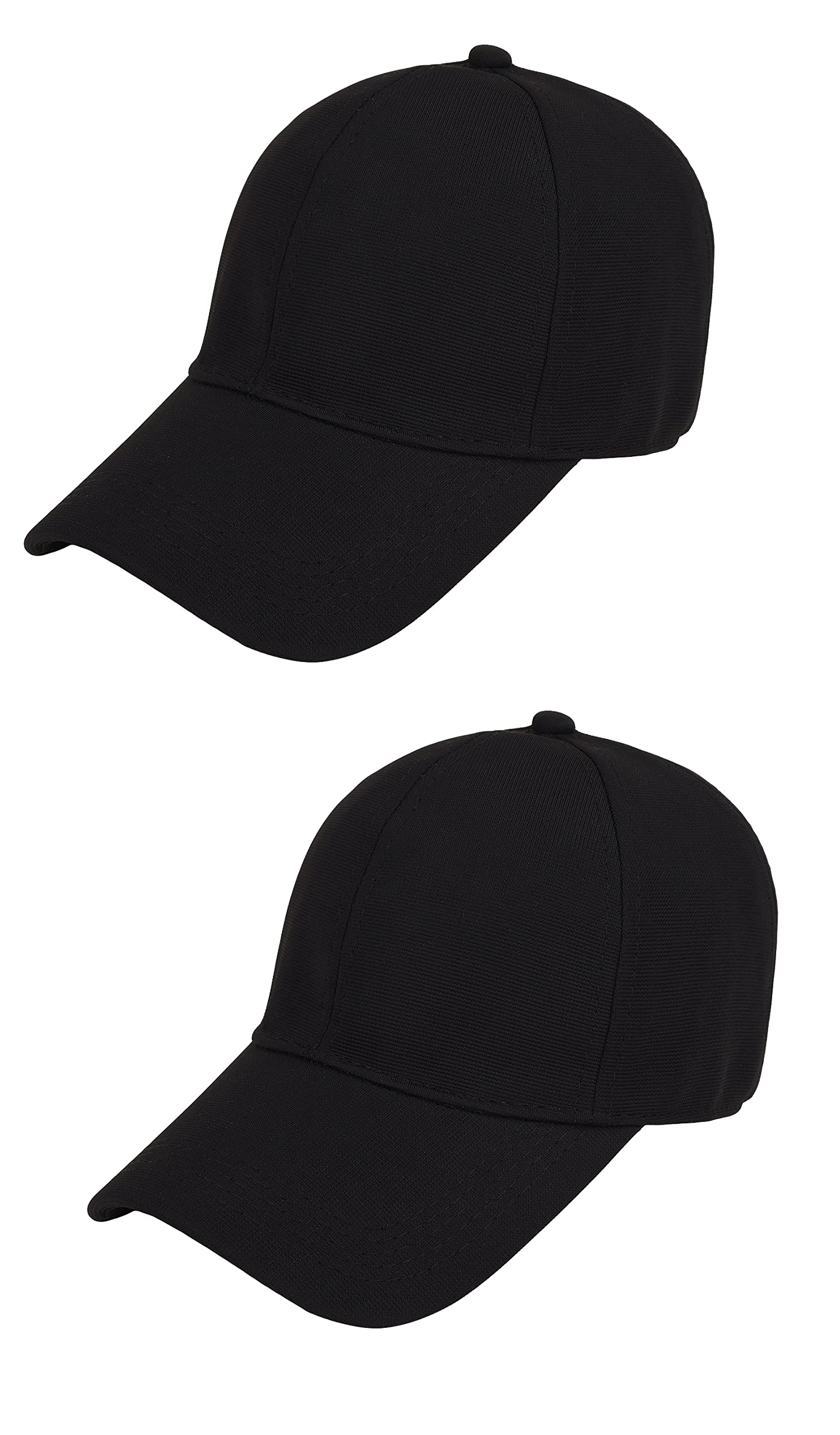 Zacharias Men's Polycotton Flexi Stretch Fit Closed Back Cap FC-01 (Black_Pack of 2) (Free Size)-image-47