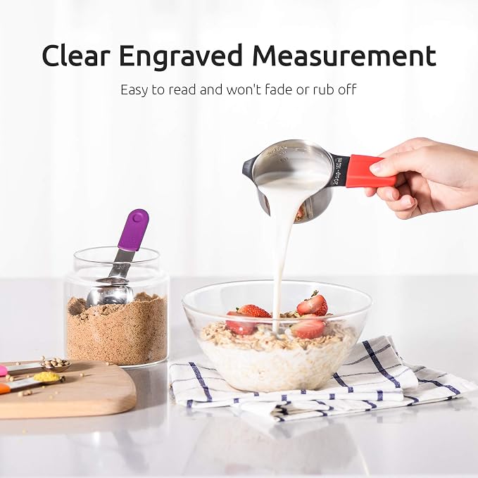 Set de cucharas y tazas medidoras U-Taste 13 piezas acero inoxidable miniatura 5