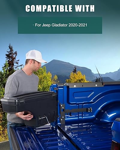 Miniatura 3 de SCITOO Caja de almacenamiento con contraseña para cama de camión Tits para Jeep Gladiator 2020-2023 lado derecho del pasajero