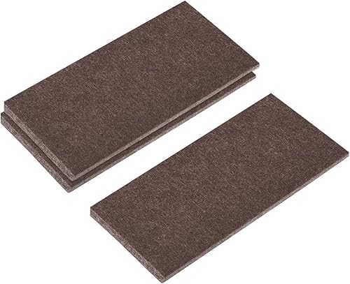 uxcell Almohadillas de fieltro para muebles, 4 x 2 pulgadas, autoadhesivas, cortables, antiarañazos, protectores de suelo cuadrados para patas de