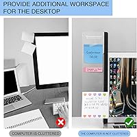 Vista 3 de Accesorios de escritorio de oficina, 2 unidades, multifunción, tablero de notas para monitor de computadora, panel lateral transparente, panel