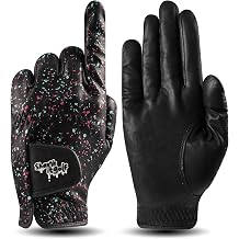 SHANKITGOLF Mens Right Hand Golf Gloves - Cabretta Leather Palm for Tour Feel - Funny and Unique Style
