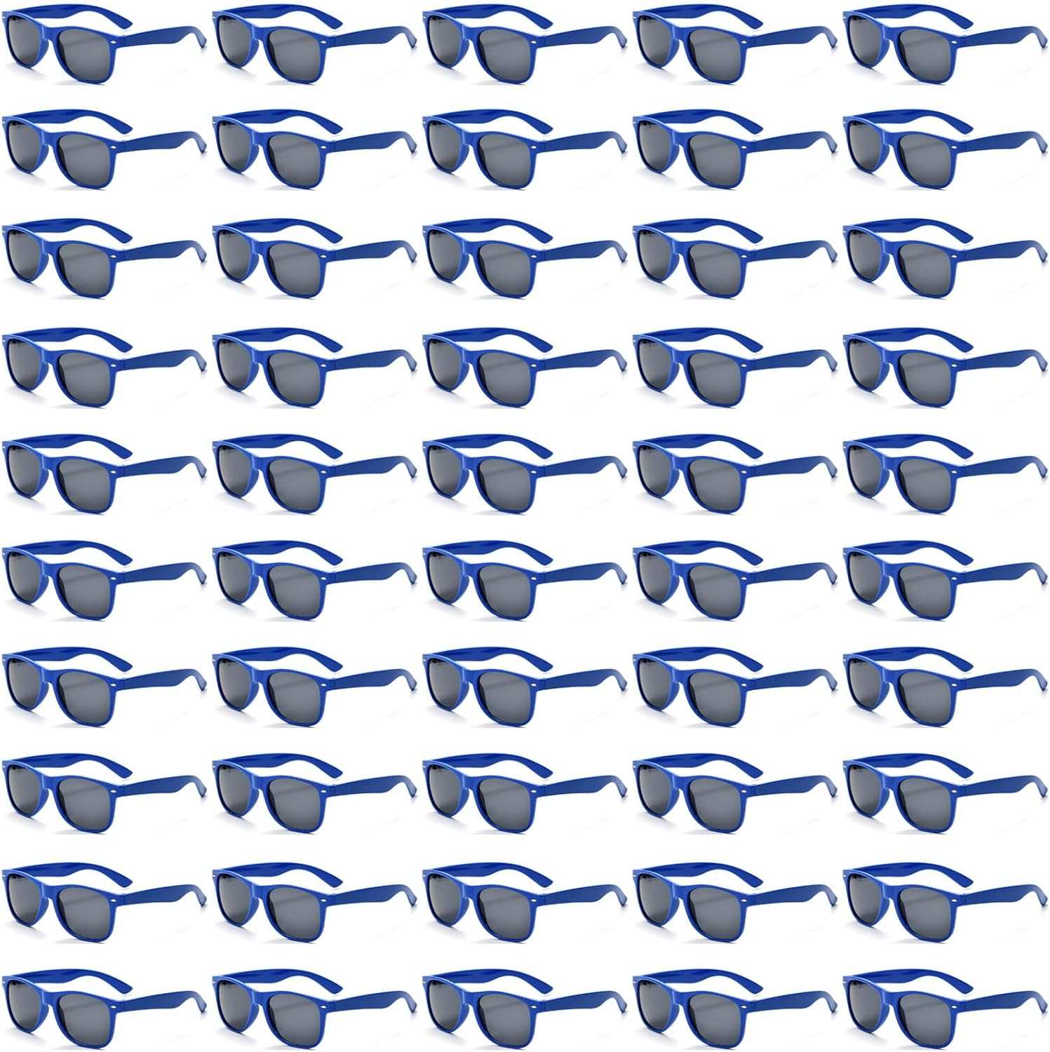 QYVEWY 50/100 Pack Bulk Sunglasses for Adult Retro 70s 90s Cheap Glasses UV400 Protection (50Blue, Black)