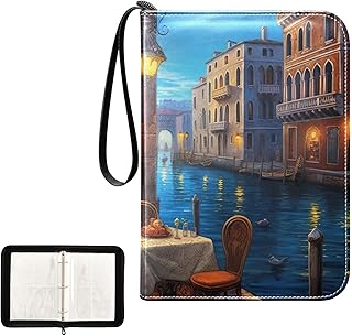 Venice Cafe Waterproof Trading Card Binder,400-Pocket Trading Album Display Holder,Display Case with Card Sleeves Set for Soccer Card,Gaming Cards,and Other TCG 2011821