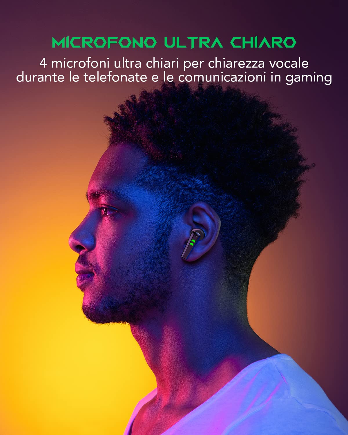 Black Shark Cuffie Bluetooth con Latenza Ultra Bassa da 35ms, Auricolari Bluetooth con Suono Premium, Bluetooth 5.2, Driver da 10mm, 4 Microfoni Ultrachiari, Impermeabilità IPX5, 20 ore di Gioco