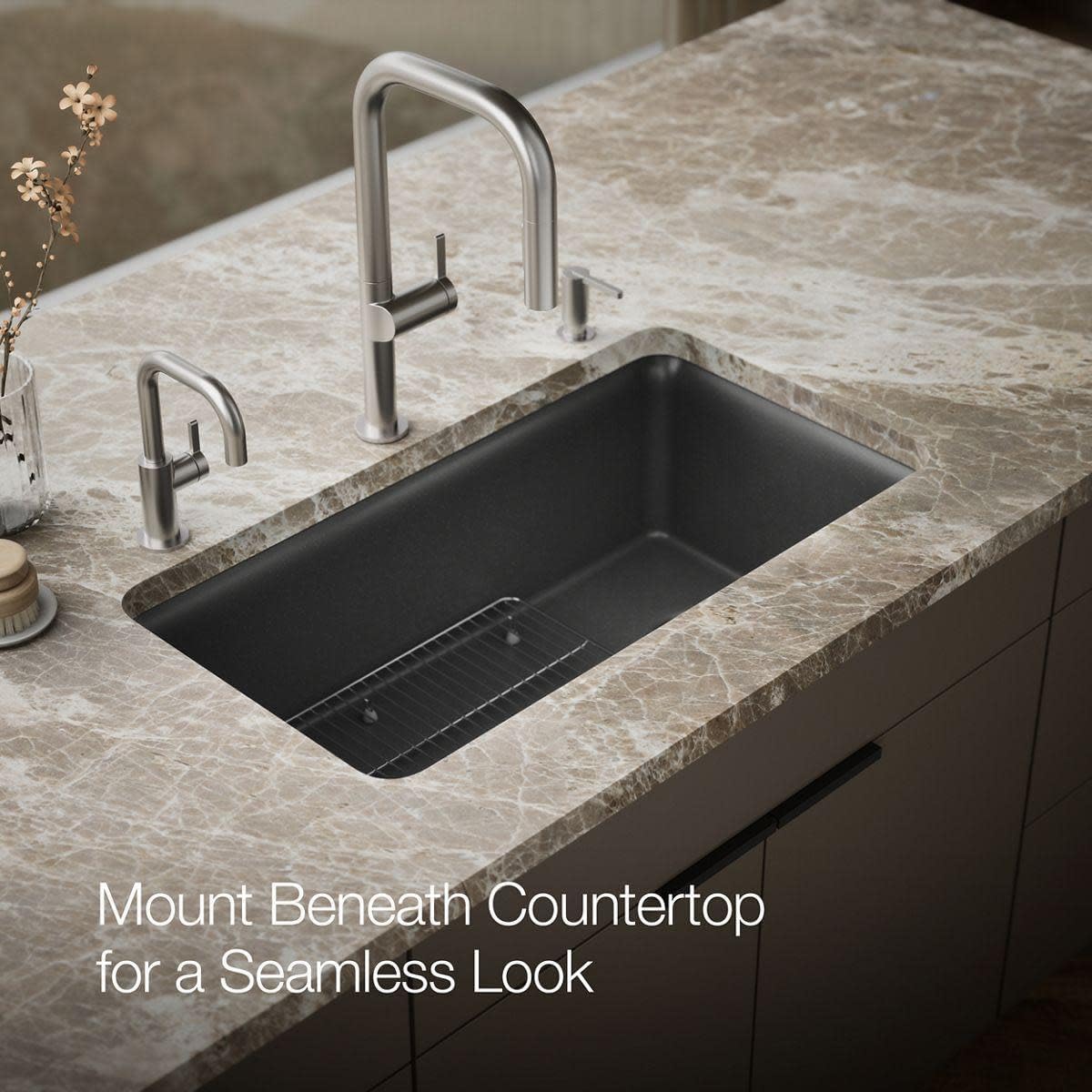 KOHLER K-8206-CM2 Cairn Sink, 33 in, Matte Brown