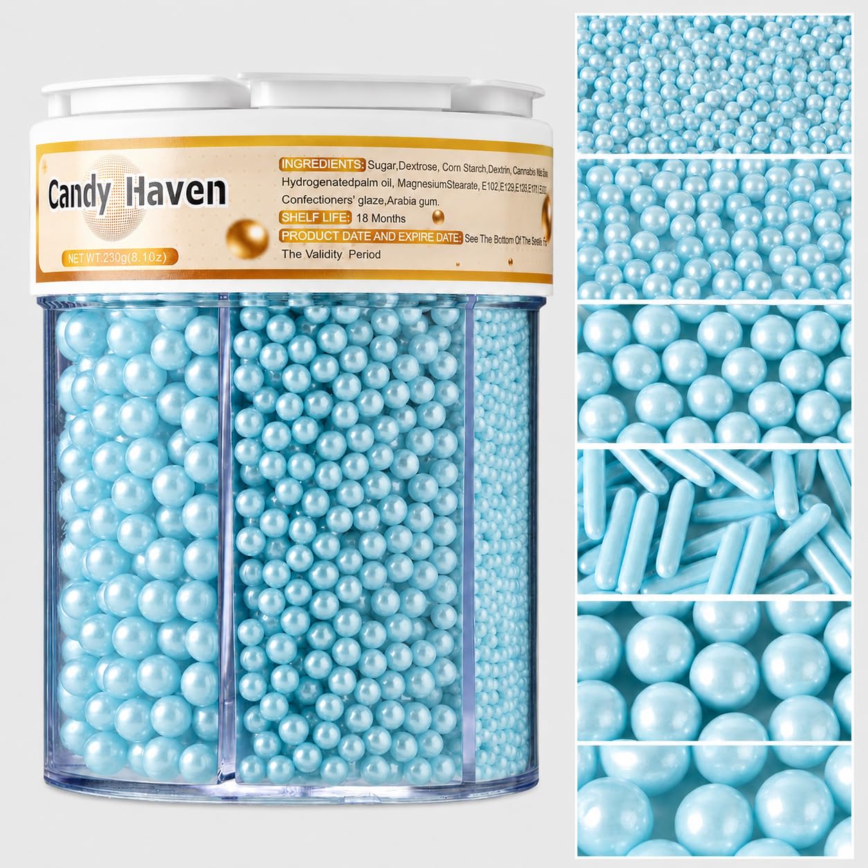 Sprinkles for Cake Decorating Edible Pearls 10.8oz Blue Pearl Sprinkles