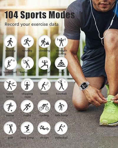 Miniatura 3 de PODOEIL Reloj inteligente militar para hombre con llamadas Bluetooth, más de 100 modos deportivos, reloj de seguimiento de actividad para iPhone,