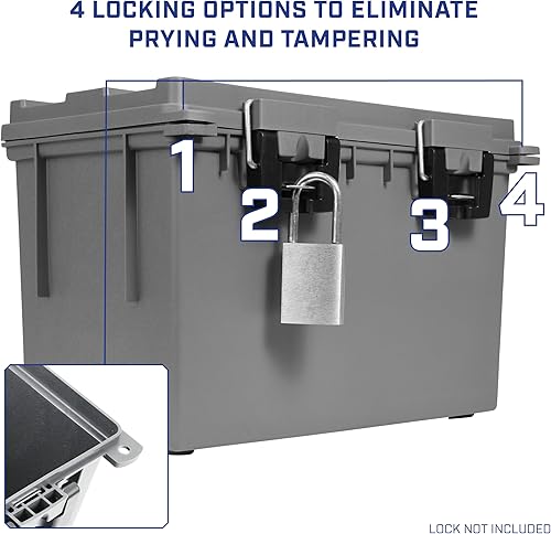 Miniatura 44 de Sheffield 12632 - Caja apilable para munición calibre .30, resiste al agua y al polvo, con cerradura y asa, para equipo de caza, suministros