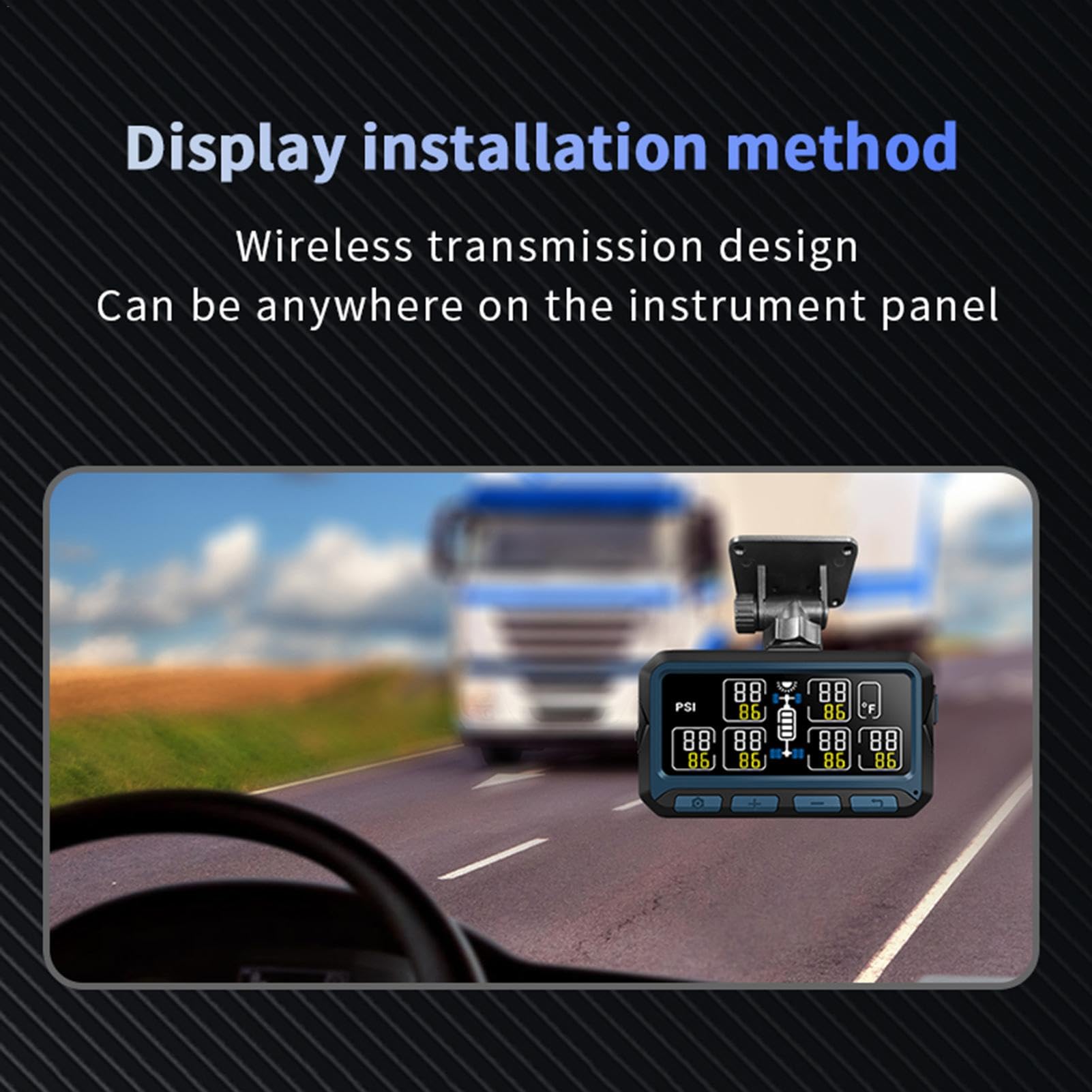di monitoraggio della pressione dei pneumatici, monitoraggio della pressione dei pneumatici, sensore di pressione dei pneumatici a energia solare, monitor wireless per camion con 6 sensori | pressione dei pneumatici, sensore di pressione dei pneumatici a