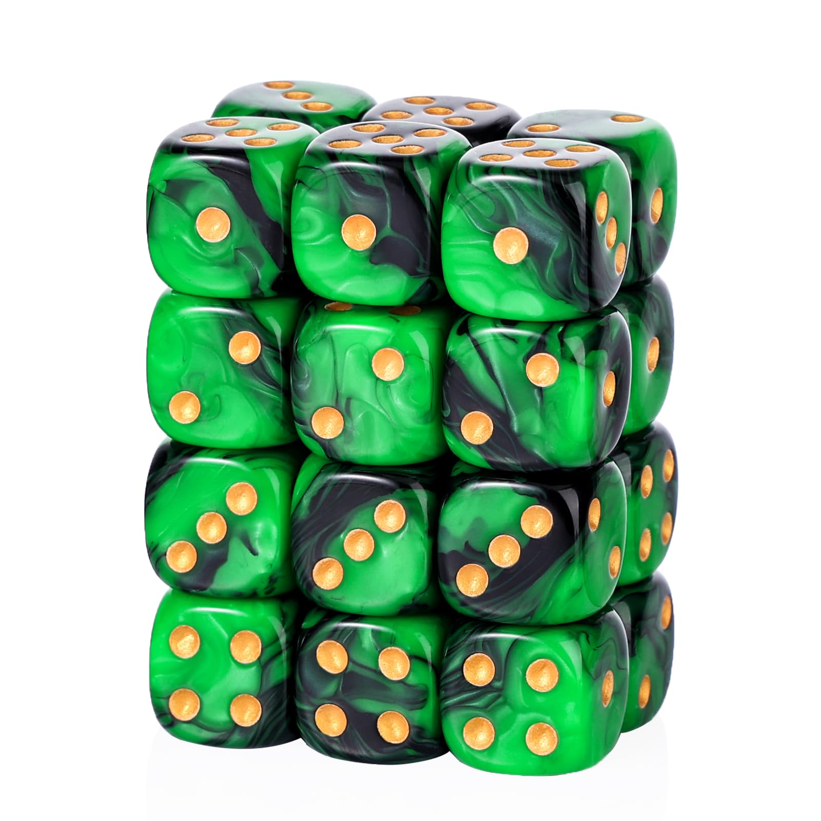 24 Piece Dual-Tone Round Corner 16mm dice 6 Sided dice d6 dice Set for DND, MTG