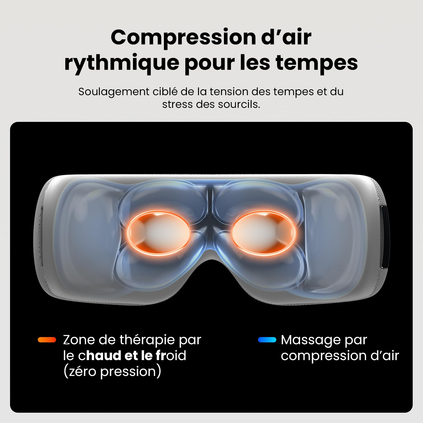 BOB AND BRAD EYEFLOW masseur oculaire avec chaleur et froid, masque massage yeux à compression froide semi-conductrice pour soulager la migraine, sécheresse et fatigue, cadeau pour hommes femmes