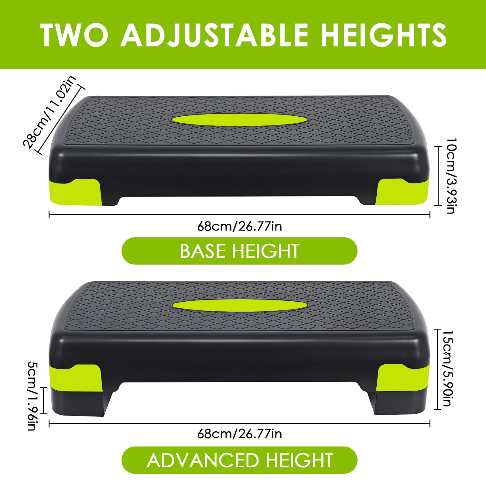 Basics Pedana Step Aerobica Regolabile 3 Altezze 10/15/20cm Fitness