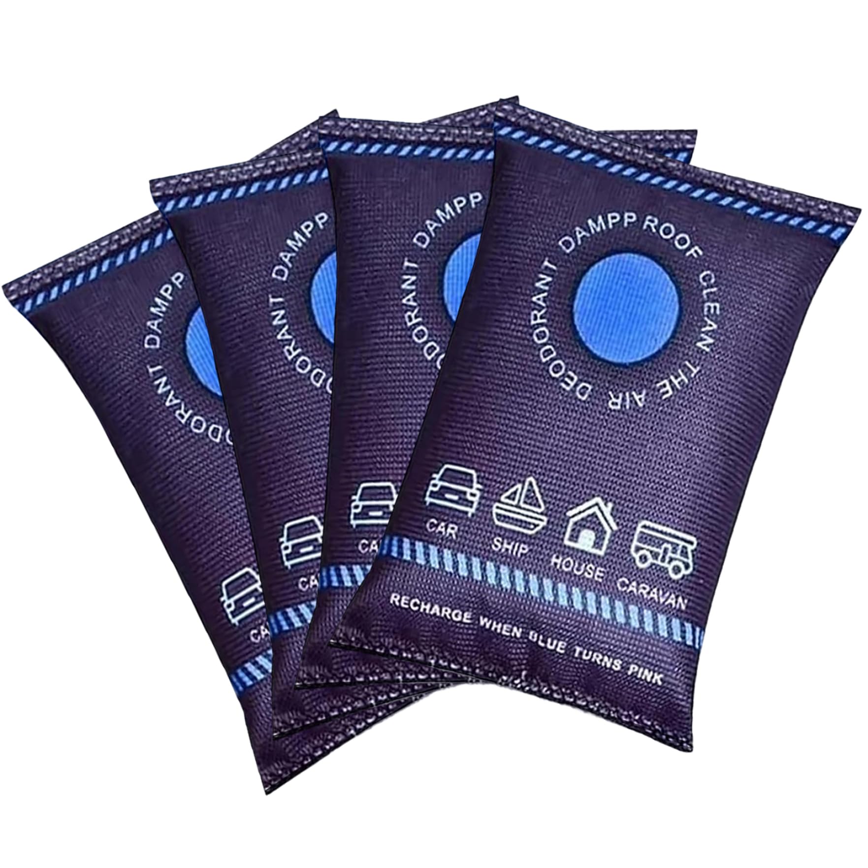 Sachet déshumidificateur 200 g lot de 4 absorbants d'humidité réutilisables pour auto et maison