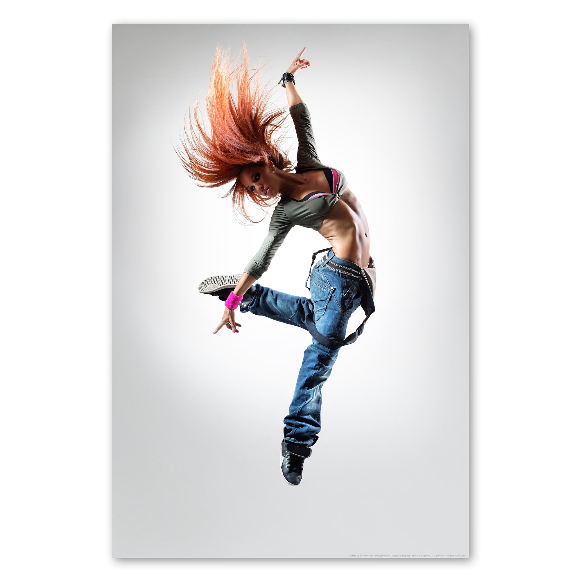 Postereck - 0191 - Hip hop, tancerz, muzyka, street dance, kobieta. Wydruk, Druk, Sztuka Ścienna, Dekoracja. - ekran - 75,0 cm x 50,0 cm