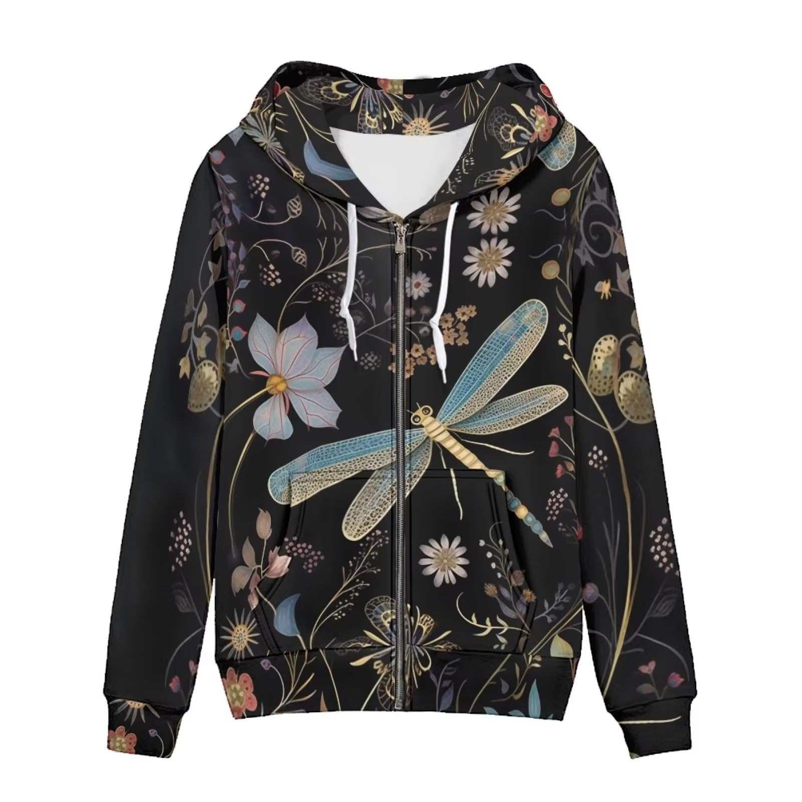Uourmeti Zip Up Hoodie Graphic Y2k Hooded Sweatshirt Jacket for Women XS-5XL