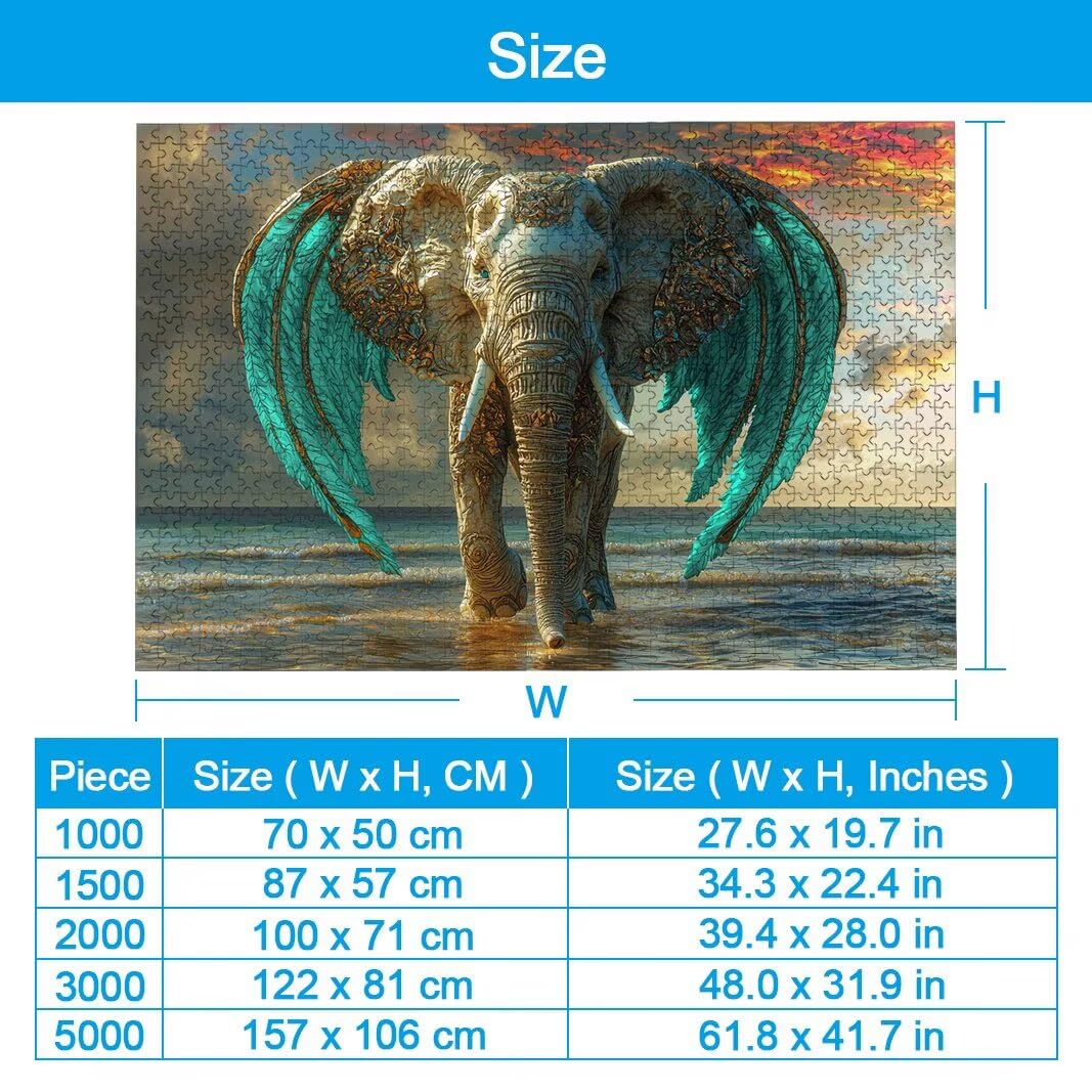 Puzzle 5000 Piezas, Puzzle Elefante de Madera para Adultos, Regalos -2578