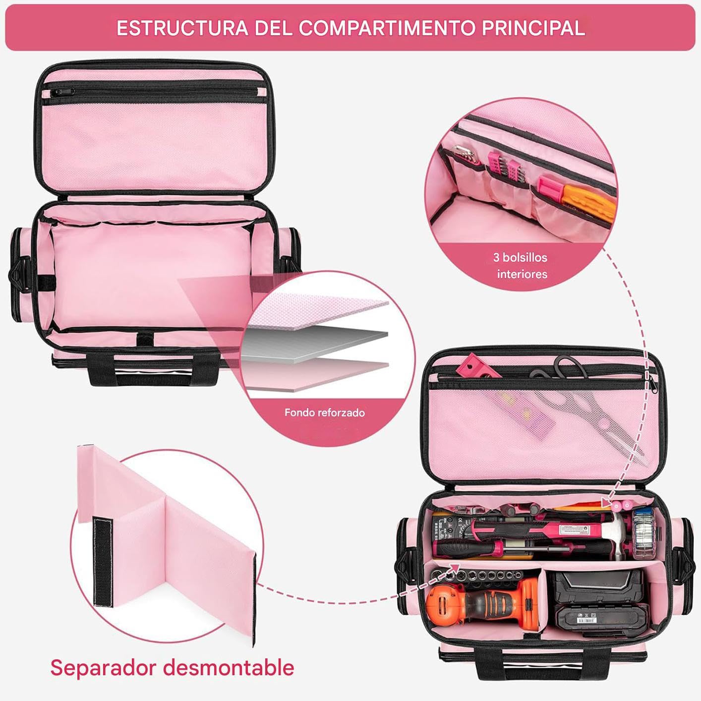 Maletín Para Herramientas De Transporte Con Cremallera Resistente