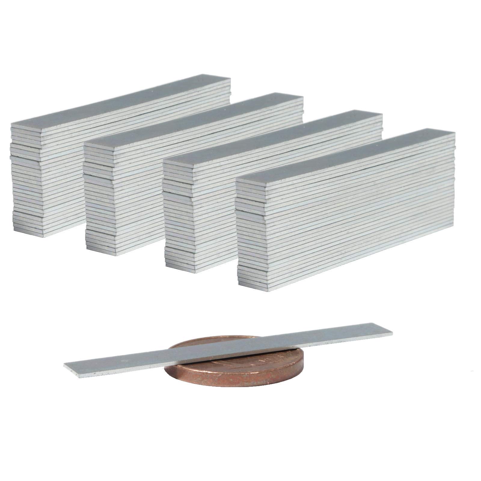Imanes de neodimio, extrafuertes, cuadrados, 40 x 5 x 0,5 mm, imán de neodimio, 40 mm, 40 x 5 x 0,5 mm, imanes de neodimio N52