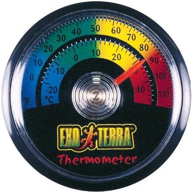 Exo Terra Dial Thermometer, Black & Gray