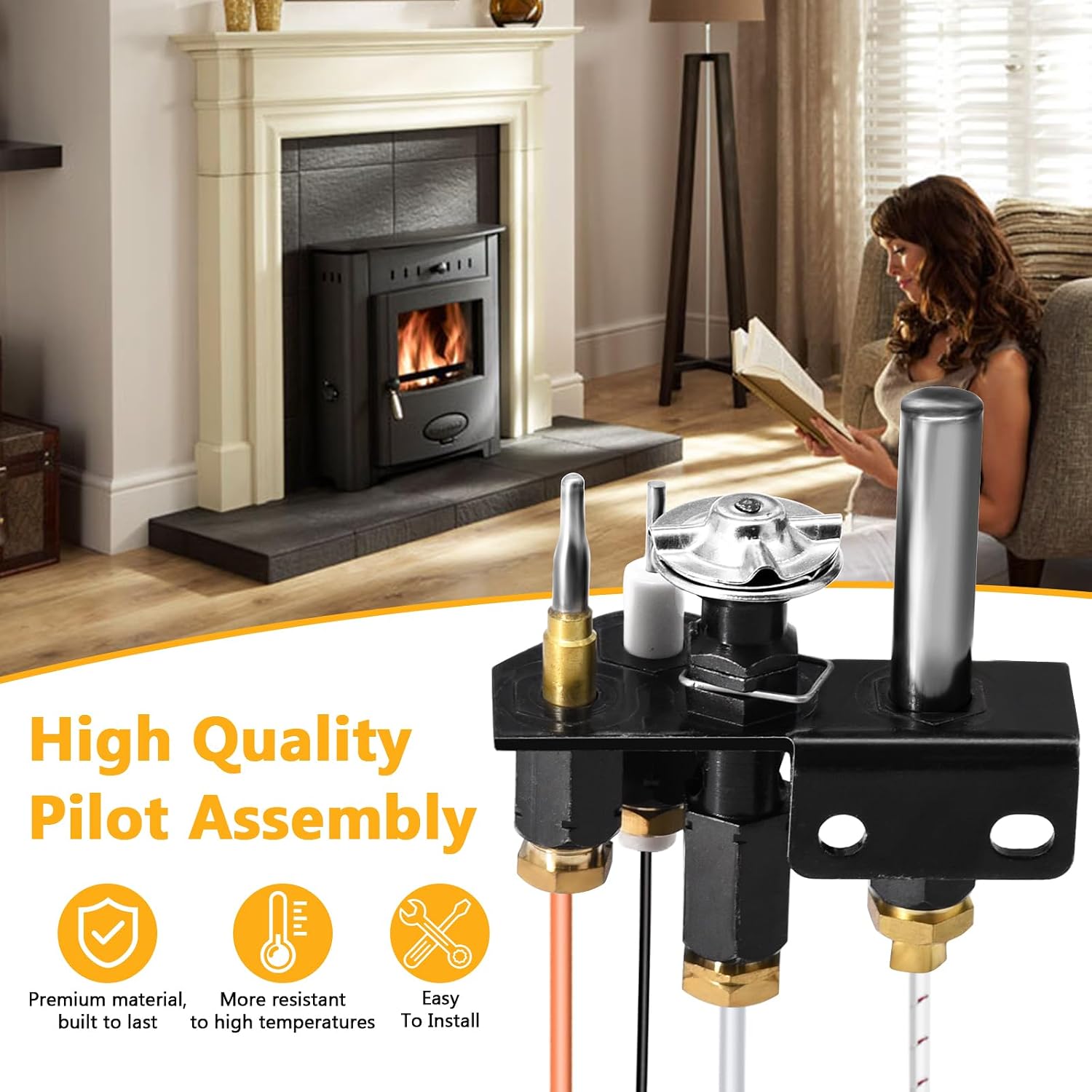 Criditpid 69L18 Pilot Assembly Propane Gas (LP) for Lennox Elite, IHP, Merit, Superior, Astria Direct Vent Fireplaces and Inserts, 69L1801, 108084-03 Pilot Assembly Replacement Parts with thermocouple