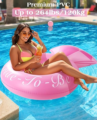 Miniatura 52 de HeySplash Anillos de natación inflables con purpurina, flotador de piscina de verano en forma de flor, flotadores de tubo flotador, juguetes