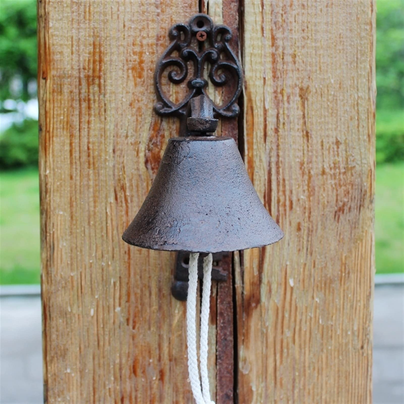 doorbell, Wall Hanging Doorbell Key Cast Iron Hand Cranking Welcome Door Bell Farm House Accents Rustic