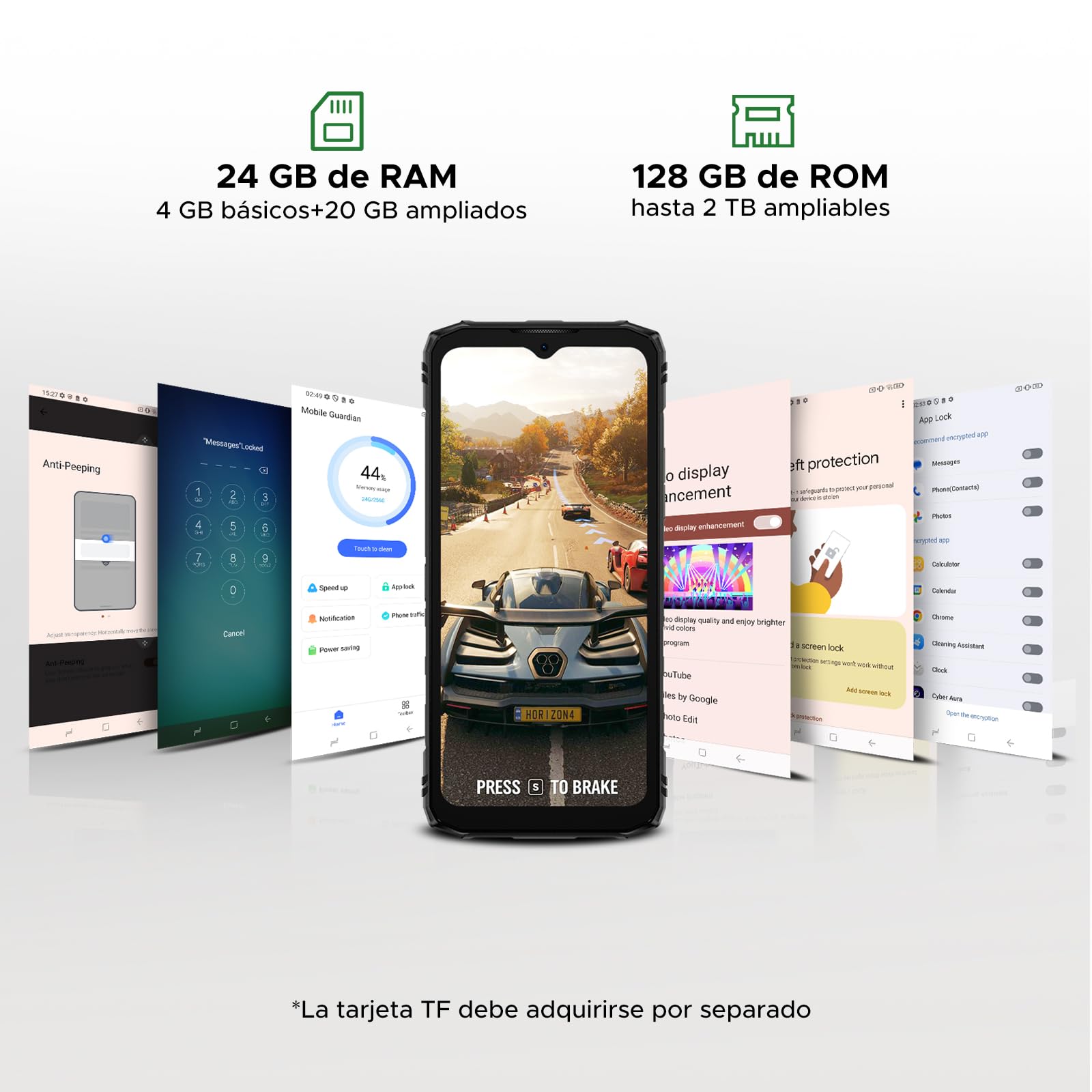 Blade 10 Energy Telefono Movil Irrompible 4.5G, 24GB+128GB/2TB /6150mAh OTG / 16MP/ 6.56" HD+ 90Hz Android 15 Movil Resistente Dual SIM/NFC/Face ID/Huella/IP68/IP69K Smartphone