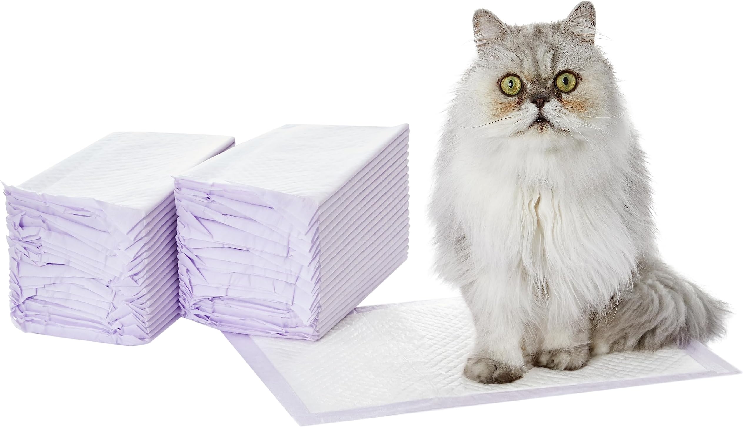 Amazon Basics Cat Litter Pads, Pack of 40, Fresh Scent, Purple