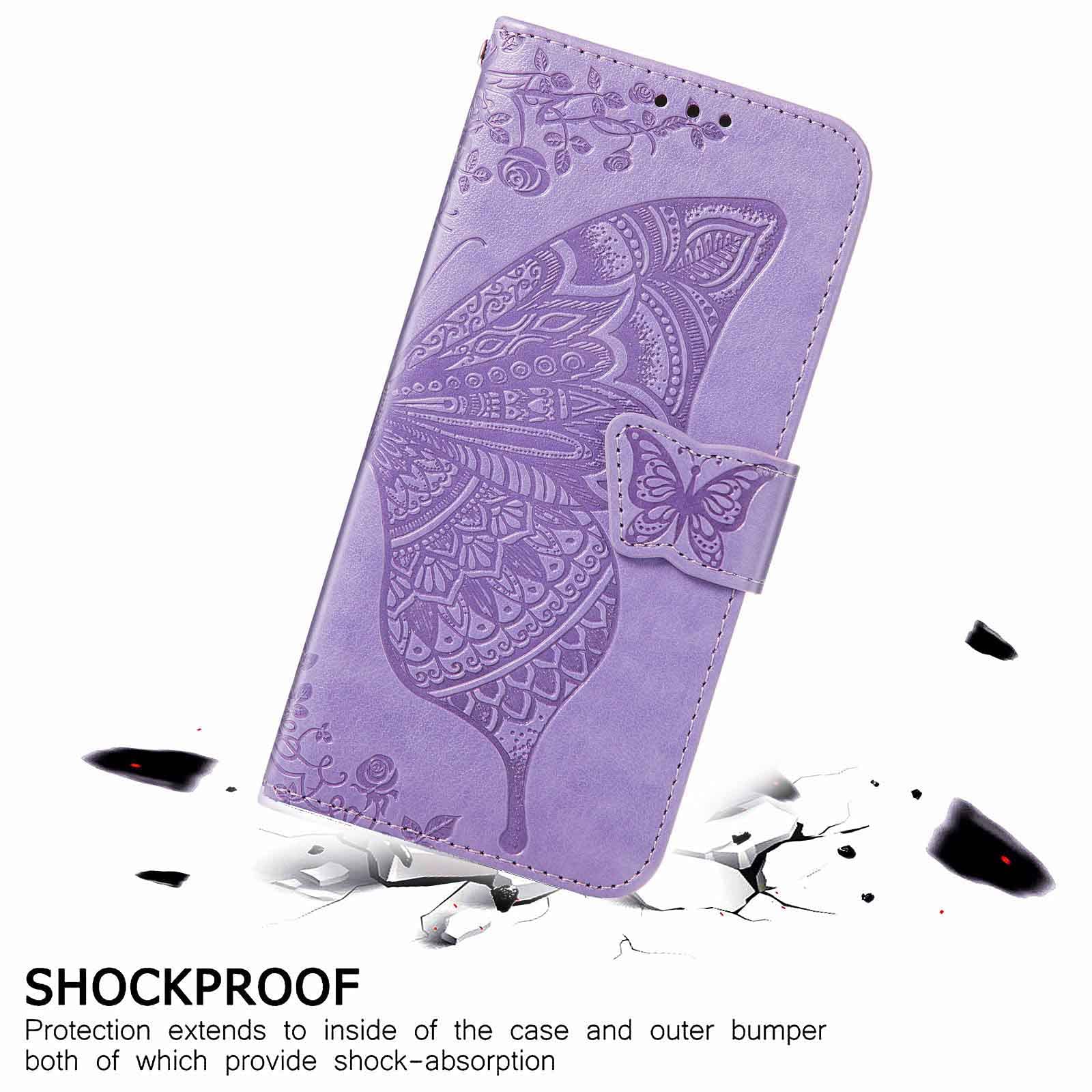 Cover Libro Flip PEIYE In PU Con Rilievo E Porta Carte Per Realme 12 5G / 12X - Custodia A Portafoglio Con Chiusura Magnetica E Stand, Viola Chiaro