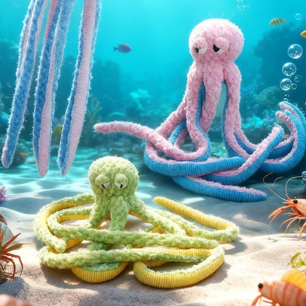 Zabawka dla psa Octopus wydaje dźwięki „Przeciąganie liny” wchodzi w interakcję zgrzyta zębami, aby złagodzić nudę Średni i duży pies Zabawka dla zwierząt(B)