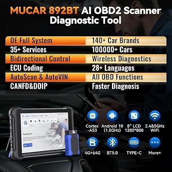 MUCAR 892BT AI Bi-Directional OBD2 Scanner Diagnostic Tool
