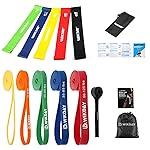 WIKDAY Resistance Bands, Pull Up Bands, Workout Bands for Exercise with Door Anchor, Loop Resistance Band Set, Elastic Bands for Body Stretching, Training at Home/Gym for Men & Women 10 Set