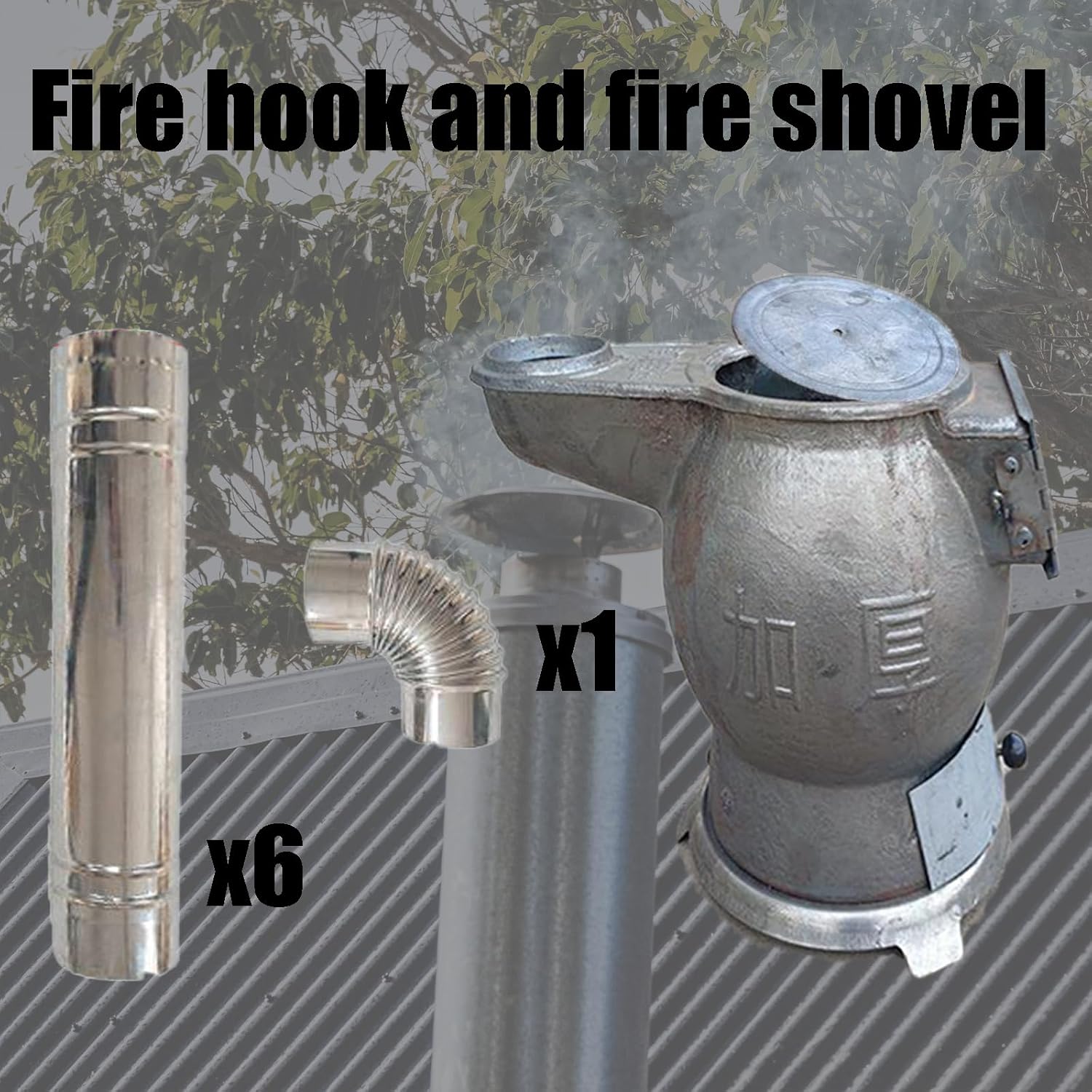 Thickened Cast Iron Rural Heating Stove, Multi Function Camping Tent Stove Easy Smoke Control Smokeless Cooker, for Tent, Shelter,Fishing, Heating, Perfect for Outdoor Cooking C