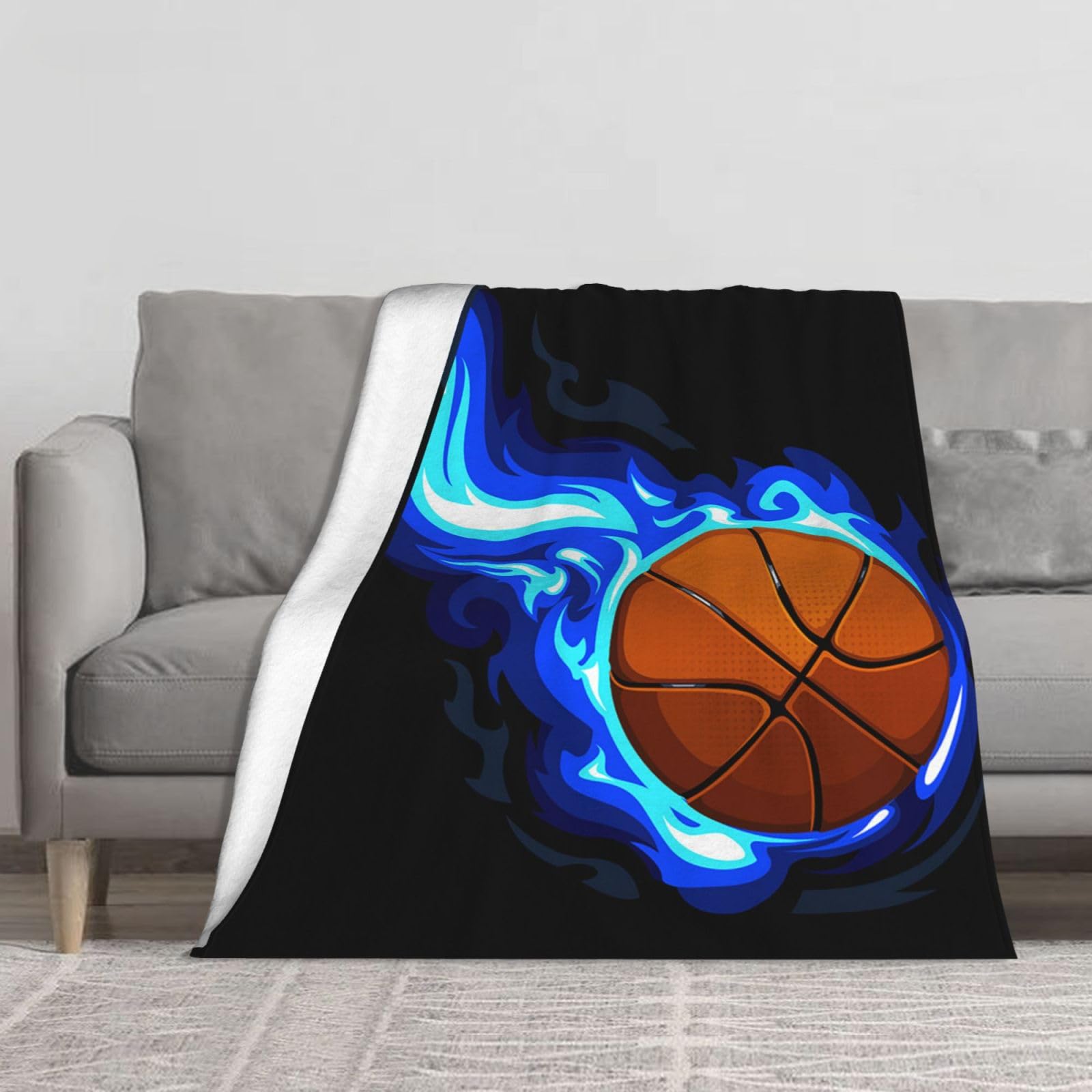 Couverture de canapé en flanelle épaisse motif ballon de basket